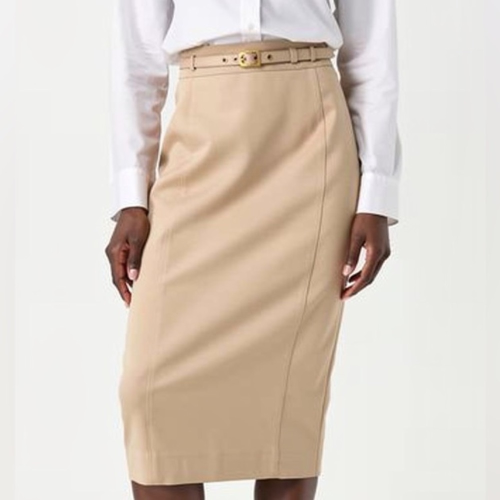 Dolce & Gabbana Tailored logo Belted Pencil Midi Skirt